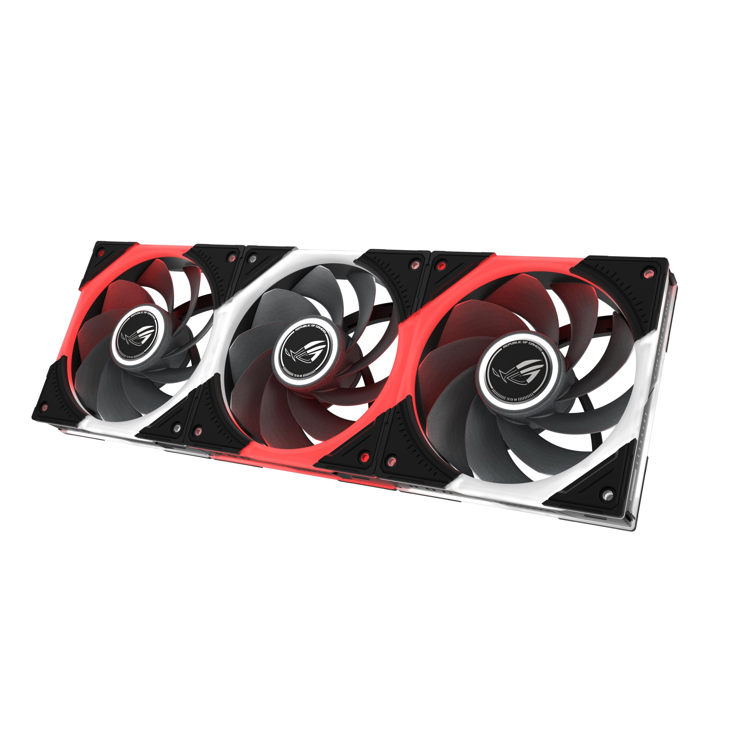 ASUS ROG Eurux GR120 ARGB Reverse PWM Lot de 3 ventilateurs PWM 120 mm PWM, 2200 tr/min, chaîne en marguerite brevetée, éclairage personnalisé, moyeu de ventilateur
