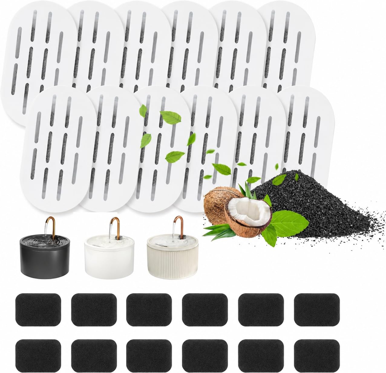 MISFANS Replacement Filters for Ceramic Cat Water Fountain — image 1