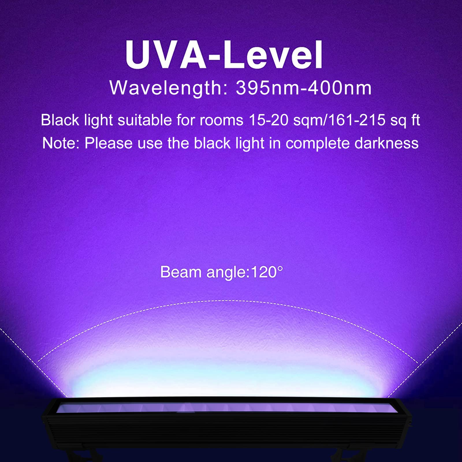 Luce UV LED 30W, Barra Lampada Ultravioletta con 1.5m Spina, 395-400nm, IP66, Black Light, Effetto Luce per Feste, Pittura Fluorescente, Poster Fluorescente, Bar, Club, Halloween