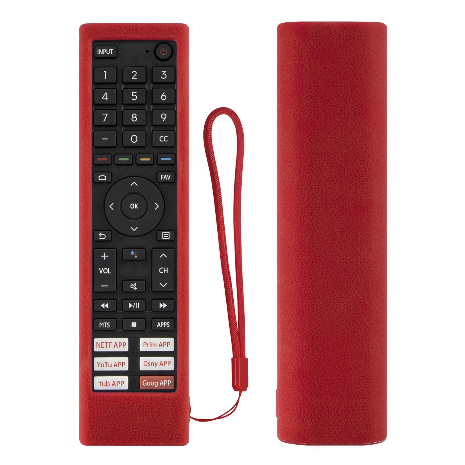 Case for Hisense Voice Remote, Protective Silicone Remote Case for Hisense ERF3F80H ERF3J80H ERF3C80H ERF3A80 Shockproof, Anti-Lost Cover with Loop (