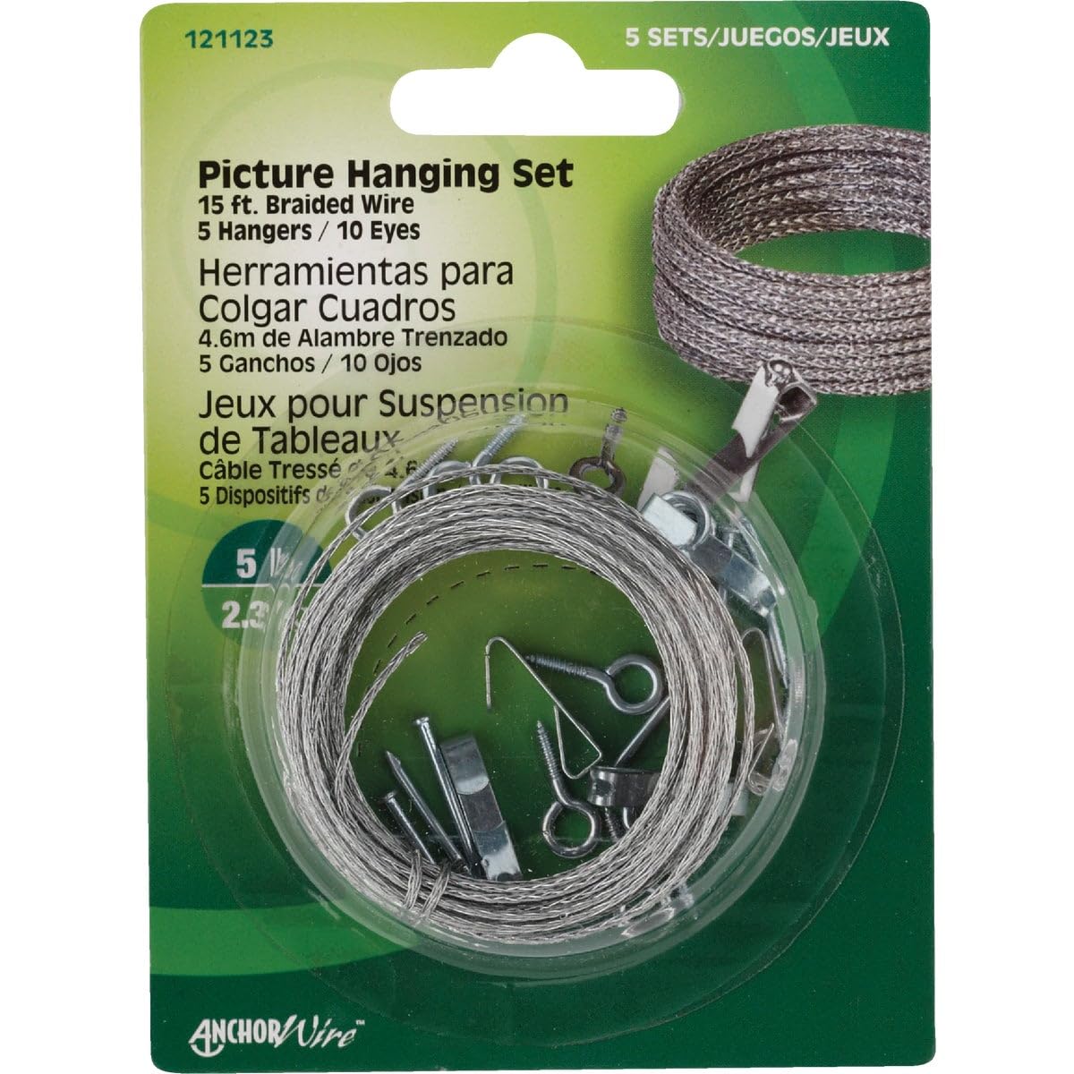 Fasteners 121123 Light Weight Picture Hanging Set - Quantity 10