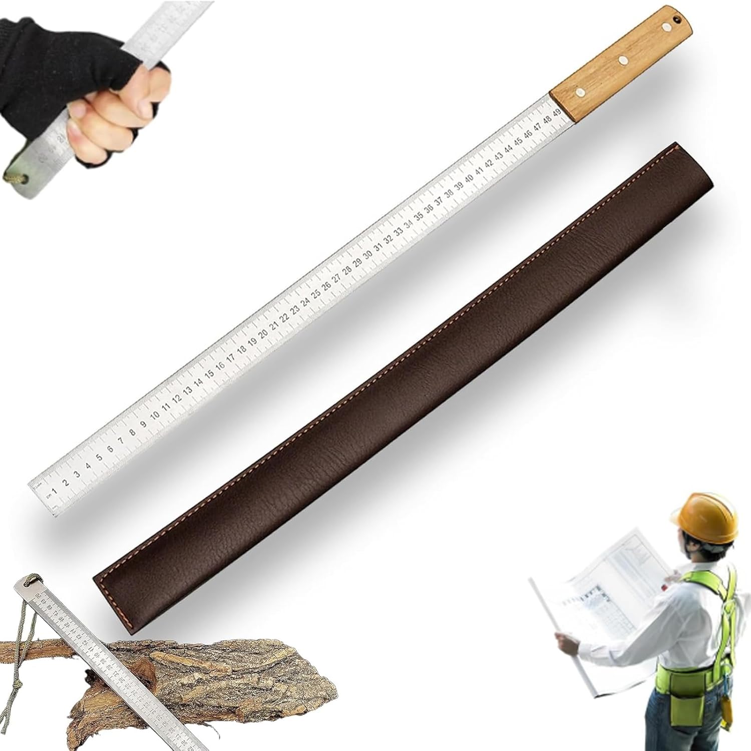2025 New 20/24in Heavy Duty Ruler(Unit of Measurement: Inch & Cm), Heavys Dutys Rulers Self Defense, Metal Straight Edge, Quenched Steel Measure Tool Rulers Dual Cm/Inch Mar 24in/60cm