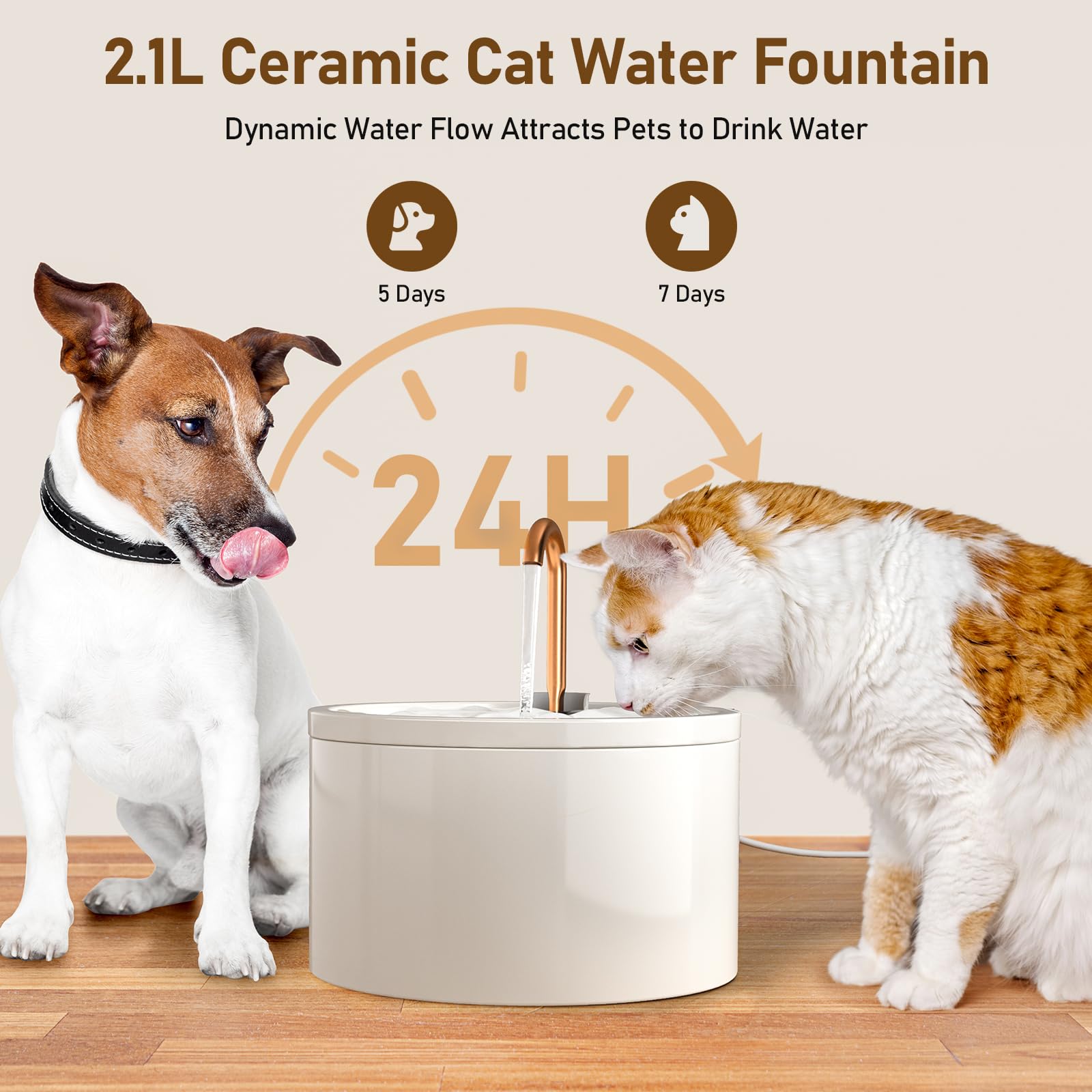 Ceramic Cat Water Fountain
