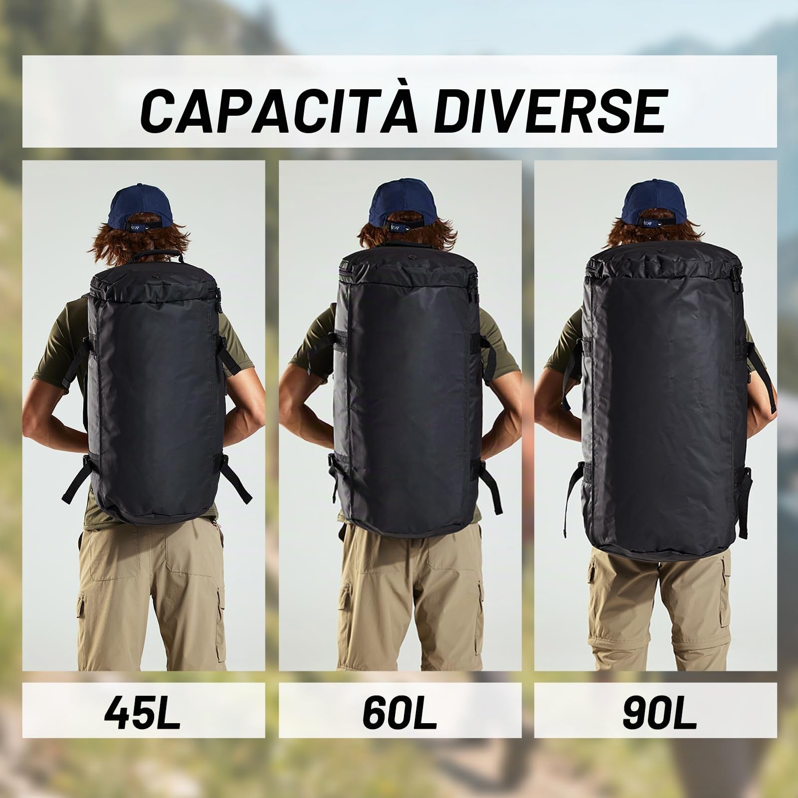 MIER Duffel Bag Backpack palestra Unisex - Adulto (Pacco da 1)