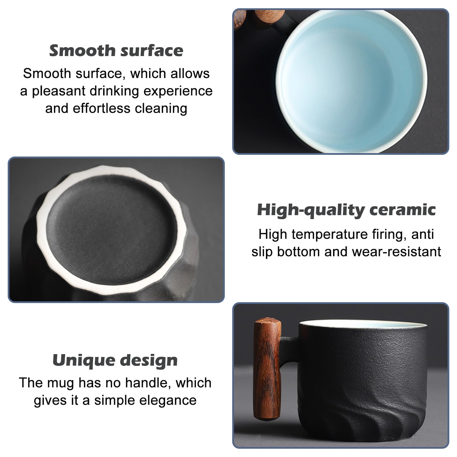 Set di 2 tazze da caffè espresso (2 x 70 ml) in ceramica, con