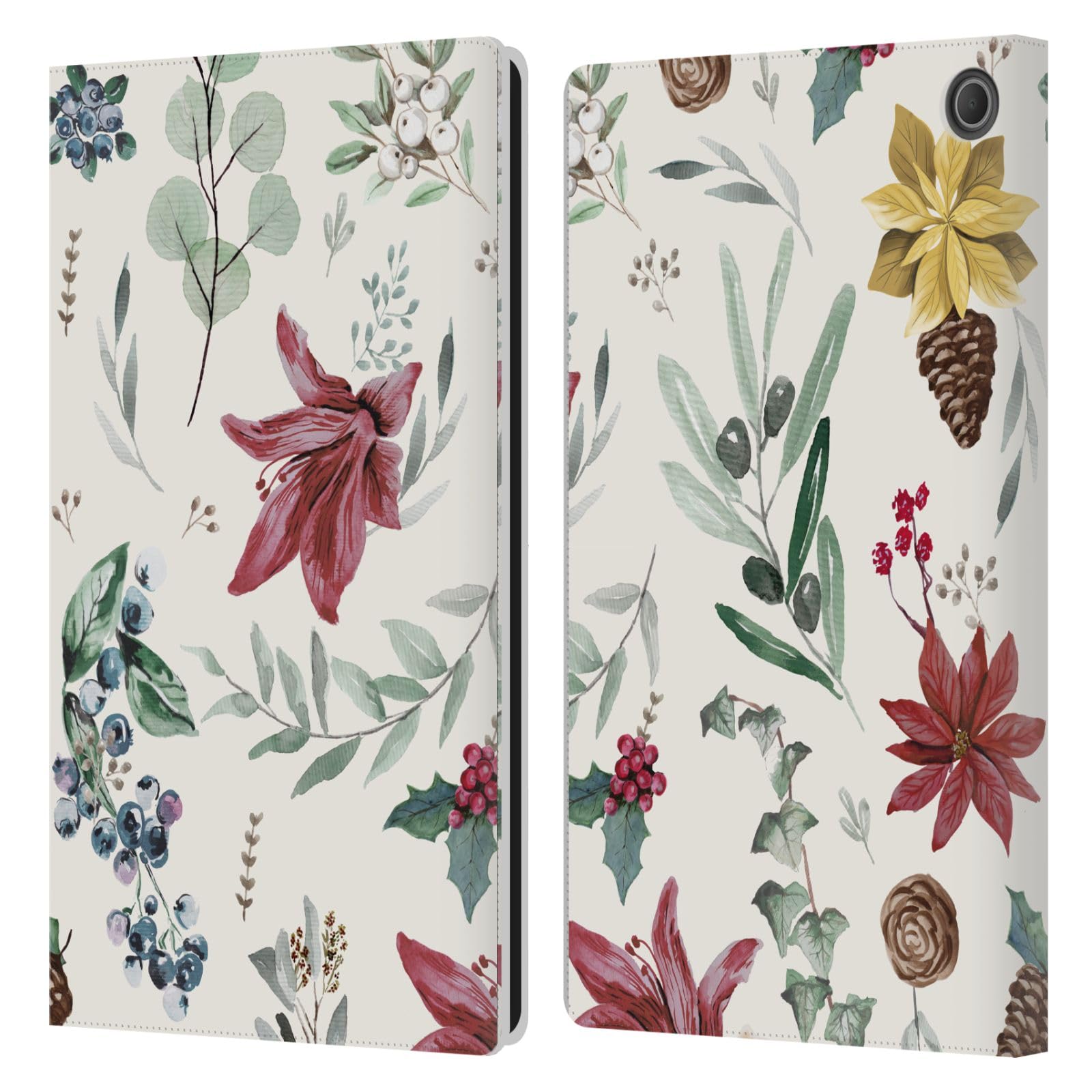 Étui portefeuille Amazon Fire Max 11 housse cuir protection fleur