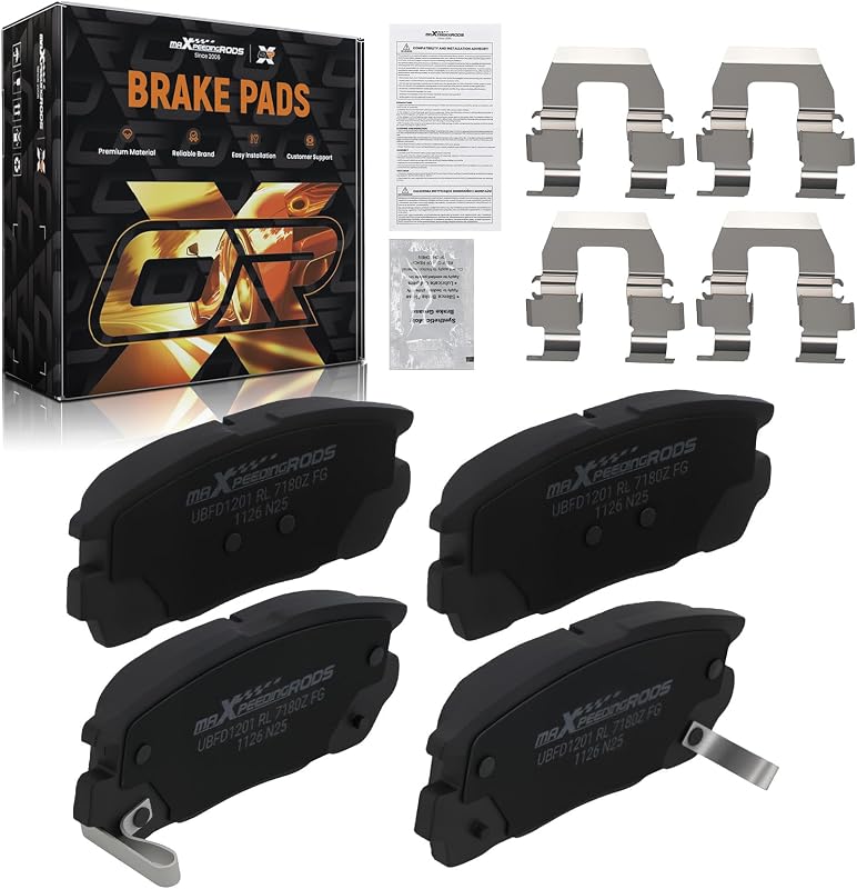 Pastilhas de freio traseiras cerâmicas maXpeedingrods D1275 para Chevrolet Captiva e outros modelos – Jogo com 4 unidades