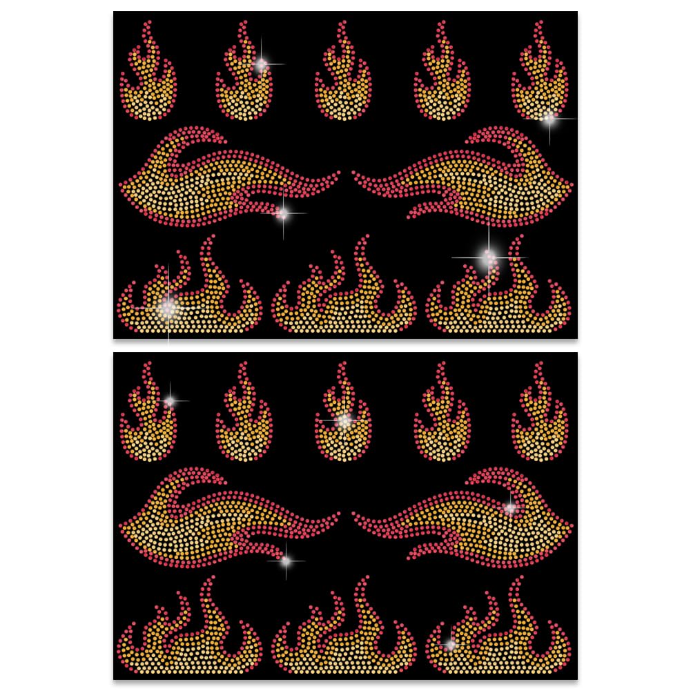 Autocollants thermocollants flamme strass SUPERDANT lot de 20 pour customiser les vêtements