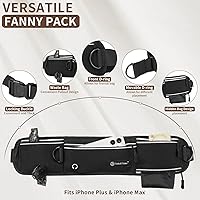 Vista 4 de Tails & Tales Correa de perro manos libres con bolsa para la cintura, soporte lumbar mejorado, correa reflectante elástica, cinturón ajustable