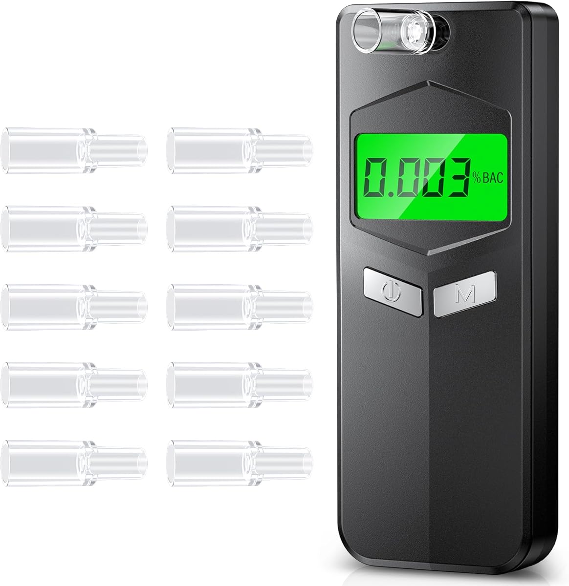 Alkoholtester Polizeigenau, Hochpräziser Promillemessgerät mit Digitalem LCD-Anzeige, Professioneller Alkoholmessgerät Tragbarer Alkomat für den Heim- und Partygebrauch