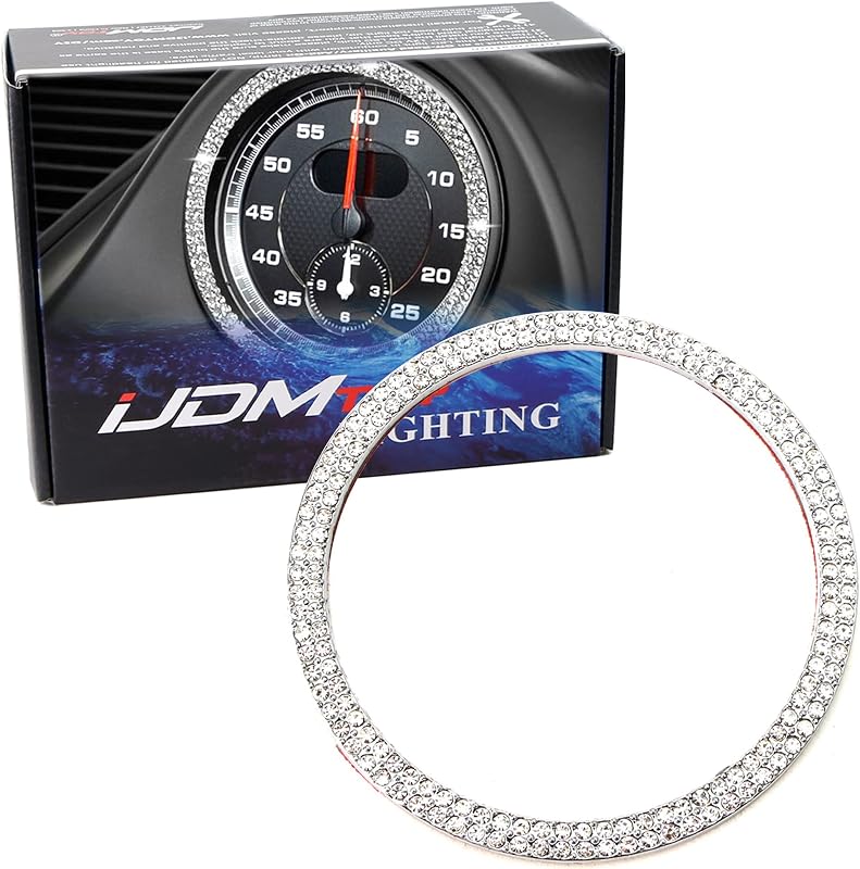 Aro Decorativo para Relógio Analógico do Painel Porsche iJDMTOY com Cristais – 1 unidade