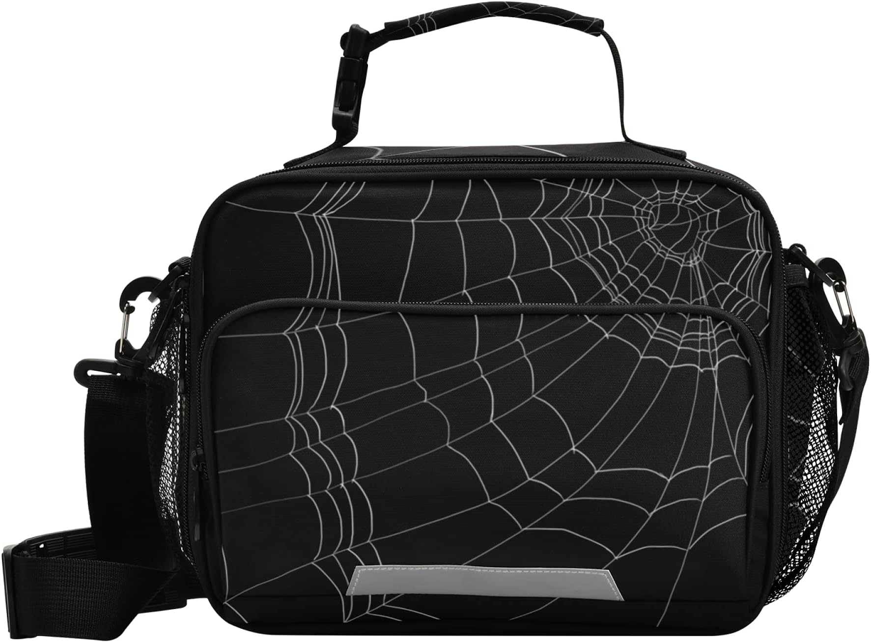 Glaphy Cobweb Lunch Bag Insulated Black Spiders Web Lunch Box Cooler Cooling Tote Food Container for Men Women Kids Adults