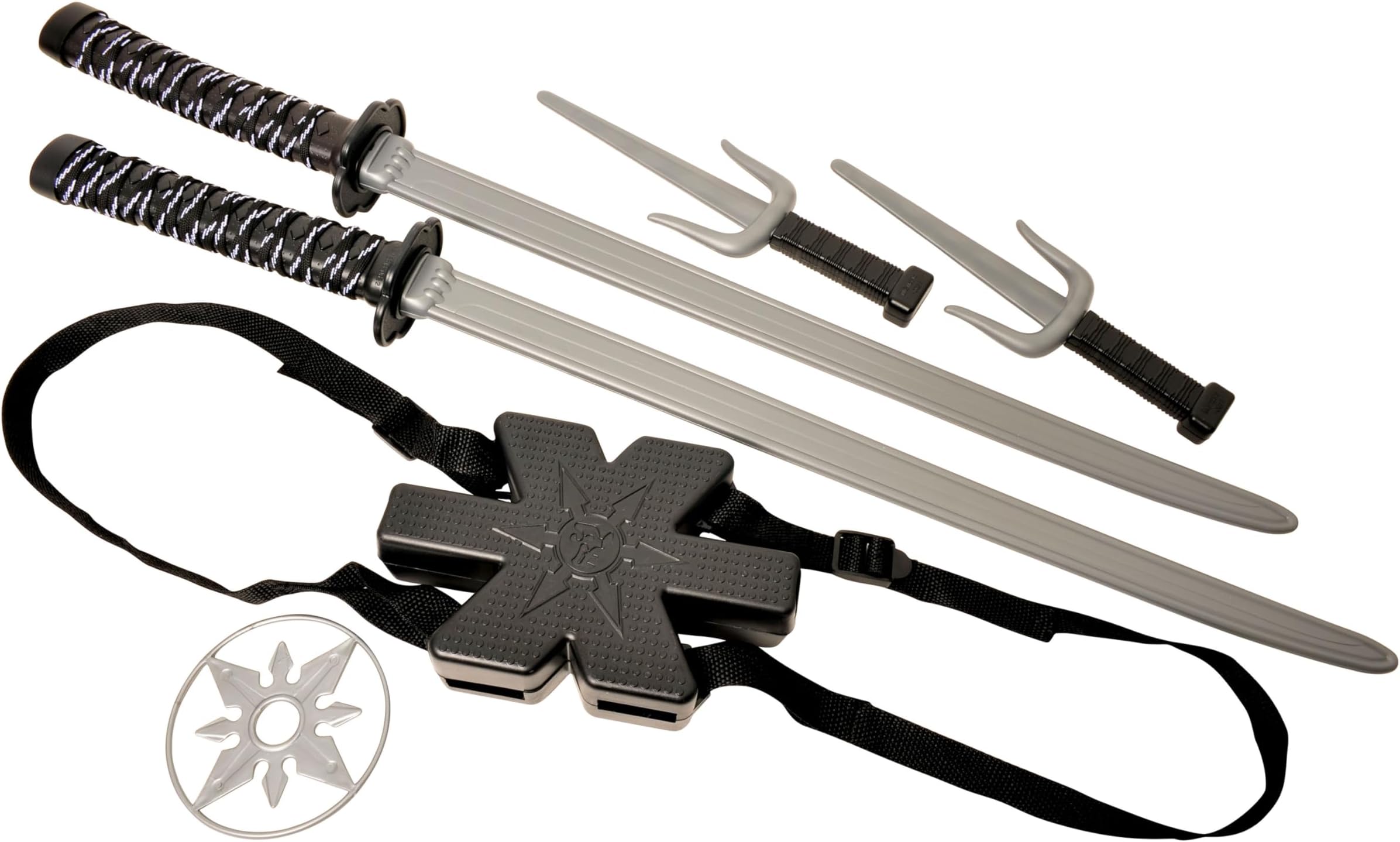 Adult Ninja Double Sword Set Black/Silver