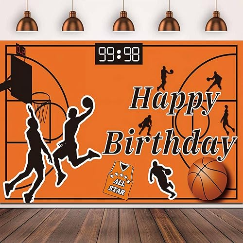 REAGTUGHT Fondo temático de baloncesto de 7 x 5 pies, decoración de fiesta de baloncesto callejero, fondo de fiesta de cumpleaños, suministros de