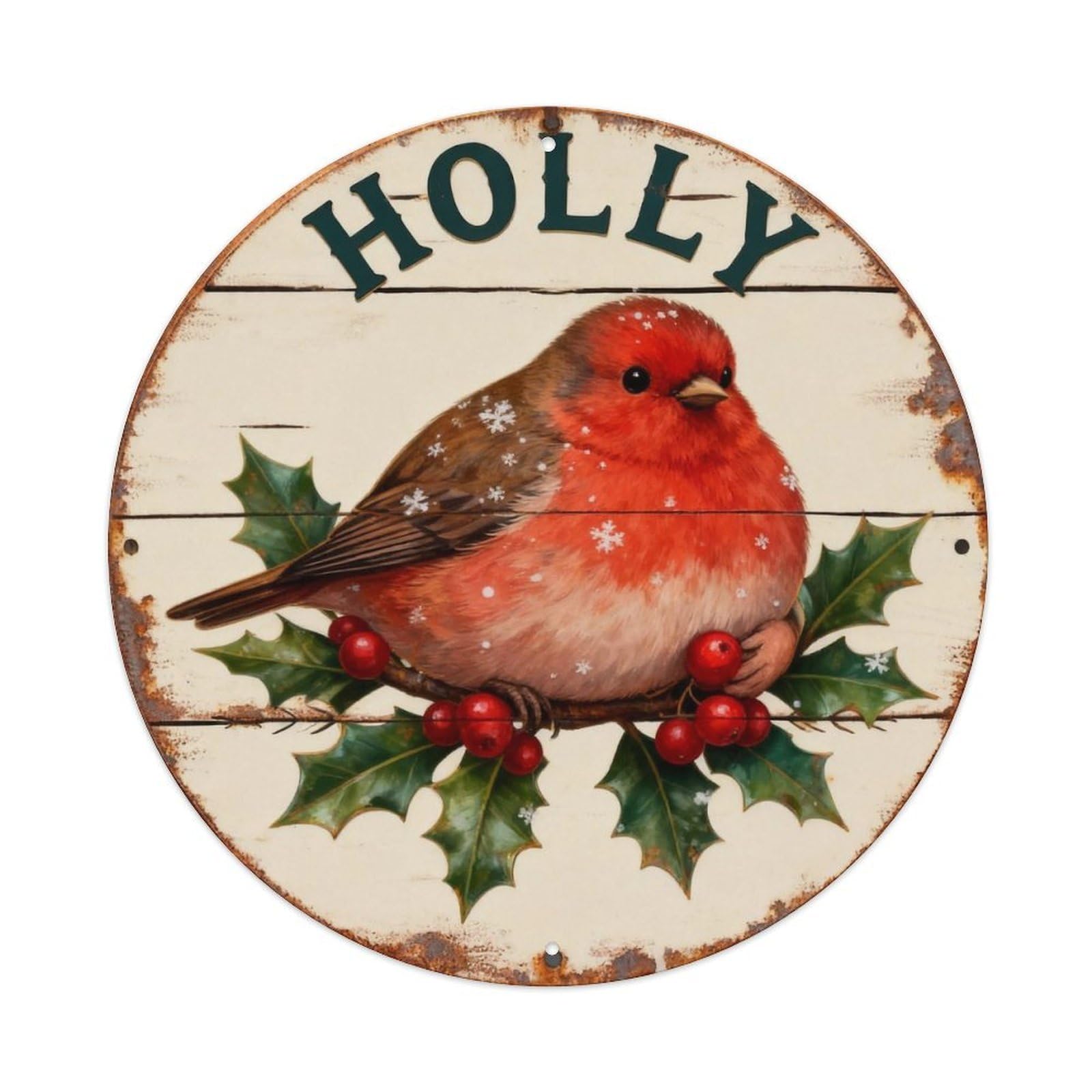 Holly Sign Metal Tin Sign Plaque