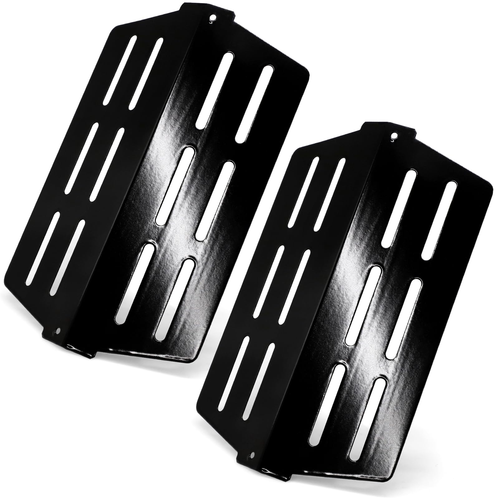 Criditpid 7622 65505 Heat Deflectors Compatible for Weber Genesis 300 Series, Genesis E310 S310 E320 S320 E330 S330 Grill, Porcelain Steel Heat Plates Replacement for Weber Genesis E310, 2-Pack