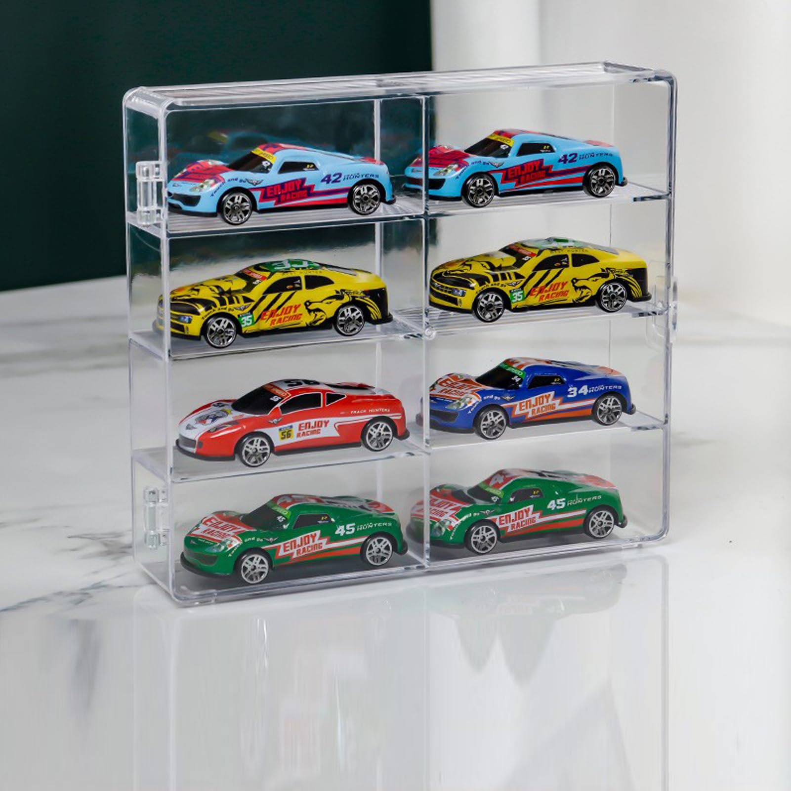 Vetrina Espositiva Per Macchinine In Scala 1/64 (Hot Wheels, Matchbox) - 77 Pezzi, Con Serratura - Italia - Foto 6