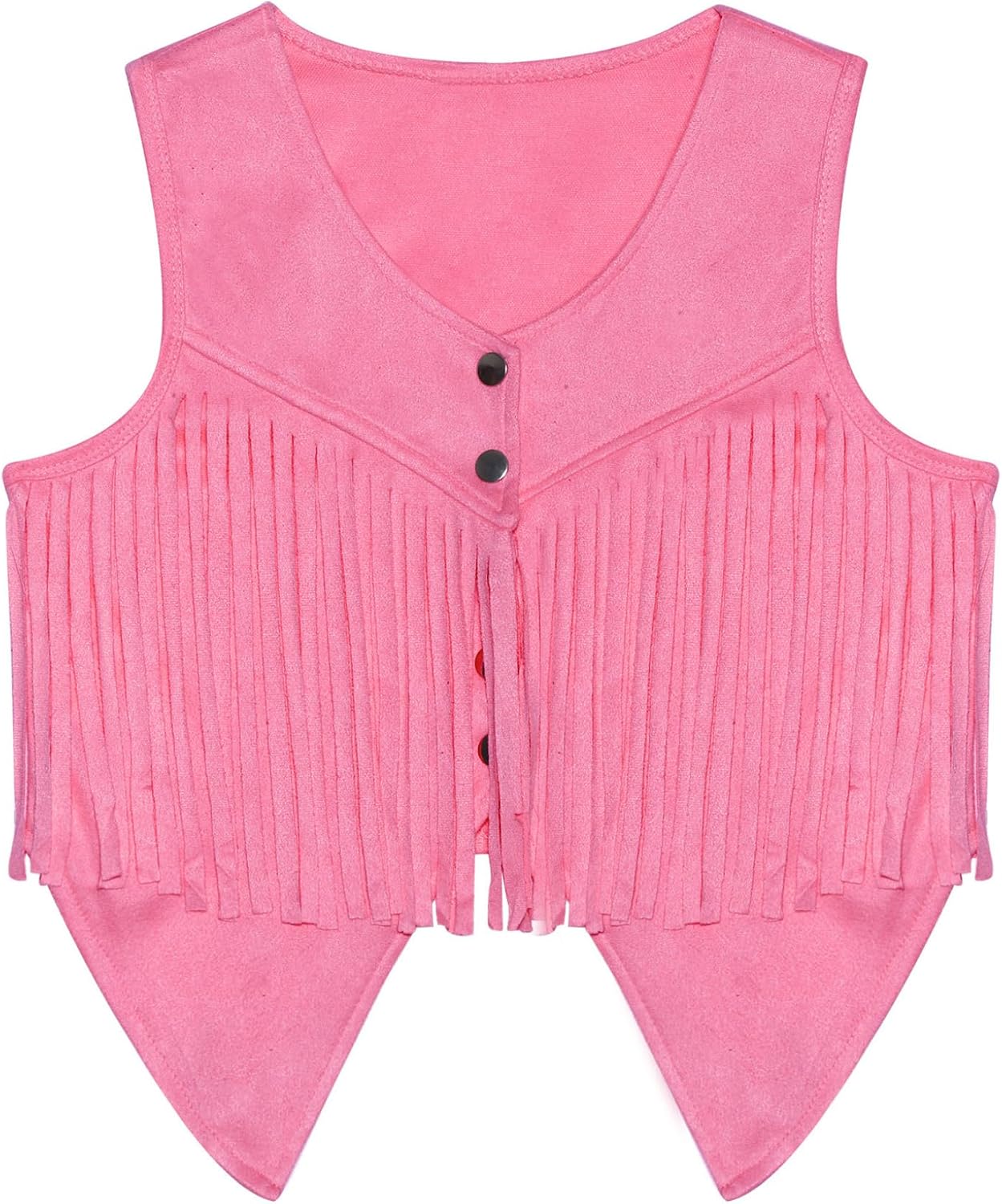 Girls Western Style Suede Fringe Vest Sleeveless Boho Jacket with Tassels Cowgirl Cardigan