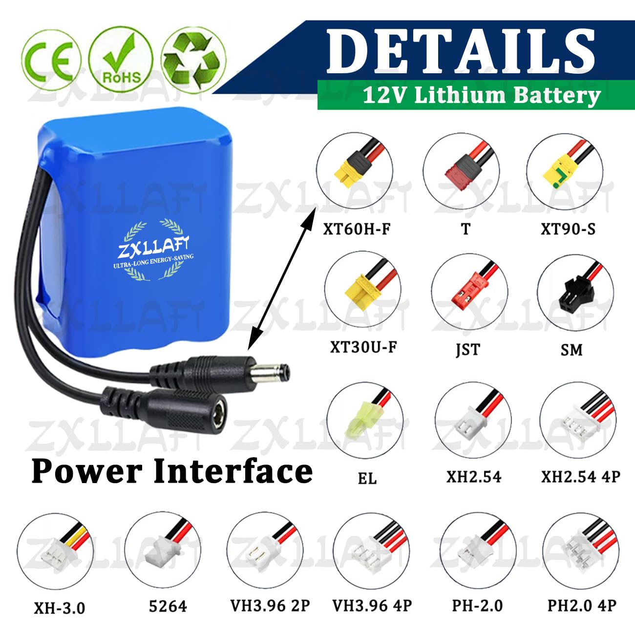 Batería Recargable 12 V 10000 mAh 7500 mAh 6000 mAh 5000 mAh Batería de Litio 10 Ah 6 Ah 7,5 Ah 5 Ah Baterías de Repuesto para energía Solar y Coches de Juguete