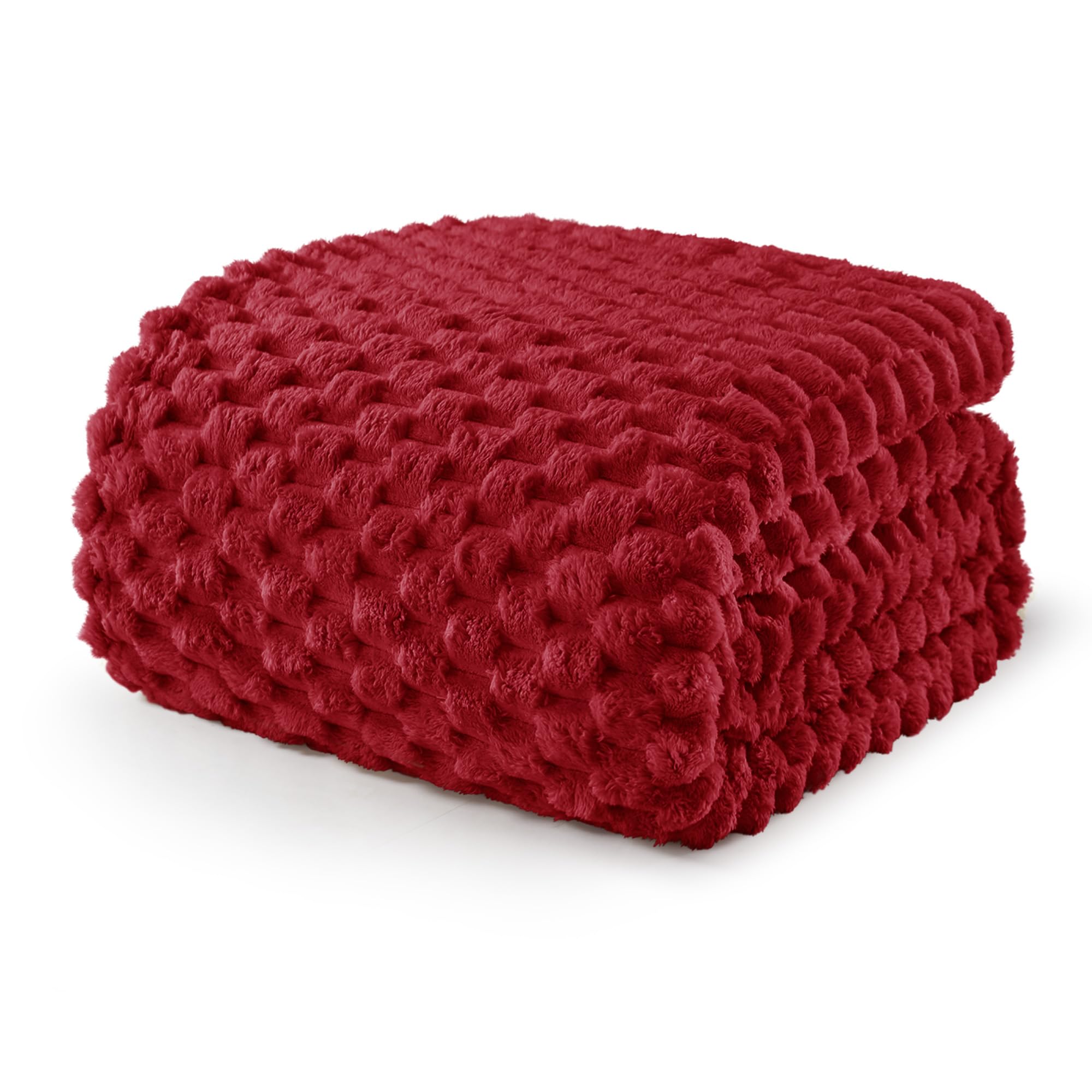 Exclusivo Mezcla Manta Cama Rojo Oscuro - Manta Sofá, Manta Polar, Franela Doble Cara Suave, Ligera y Fácil Cuidado, Todas Estaciones, Jacquard Elegante, 150x200 CM OEKO-TEX STANDARD 100