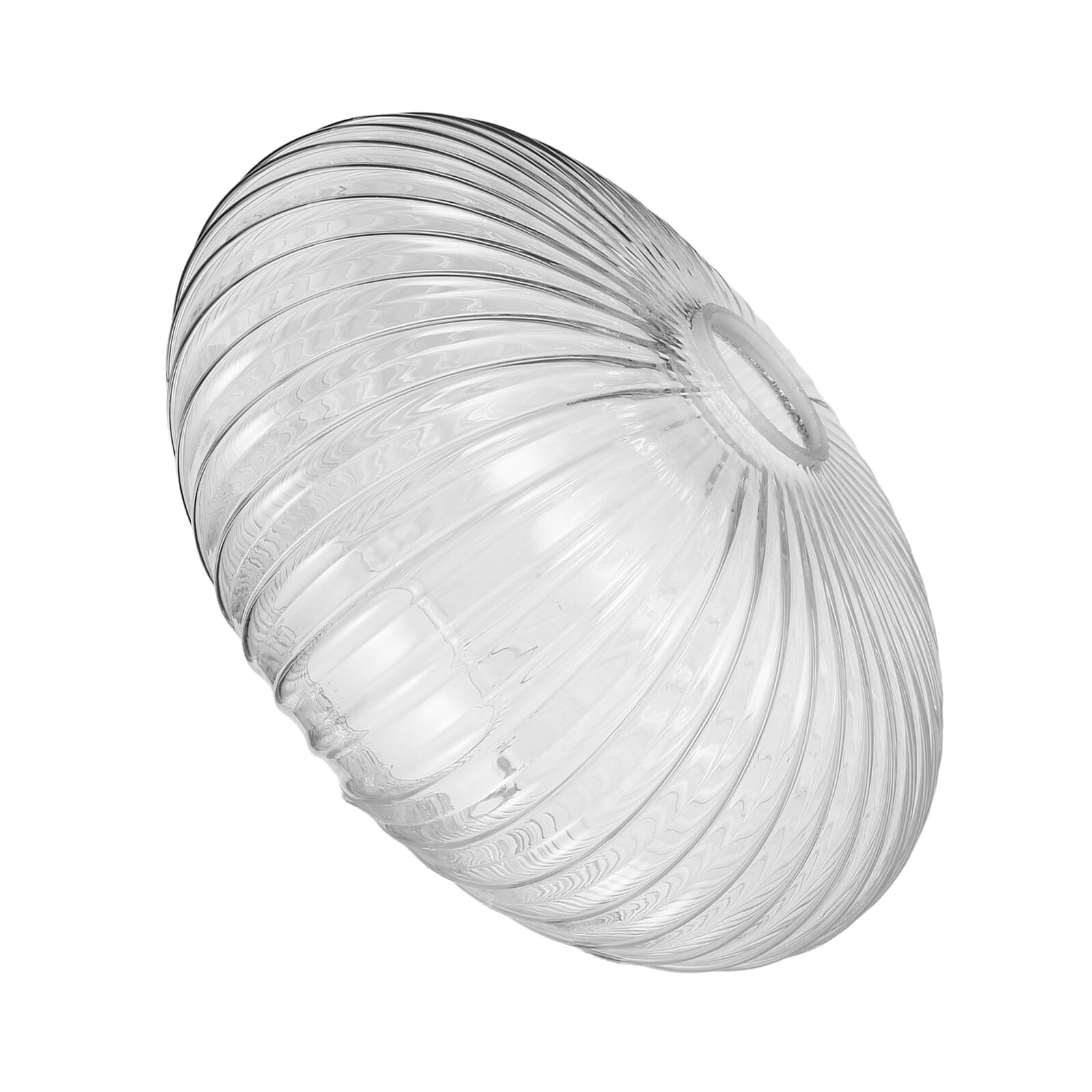 Pantalla para Lámpara Colgante de Cristal Transparente Diseño de Rayas Diámetro 250 MM X Altura 150 MM Globo de Vidrio Resistente para Iluminación Decorativa en Hogar y Cocina