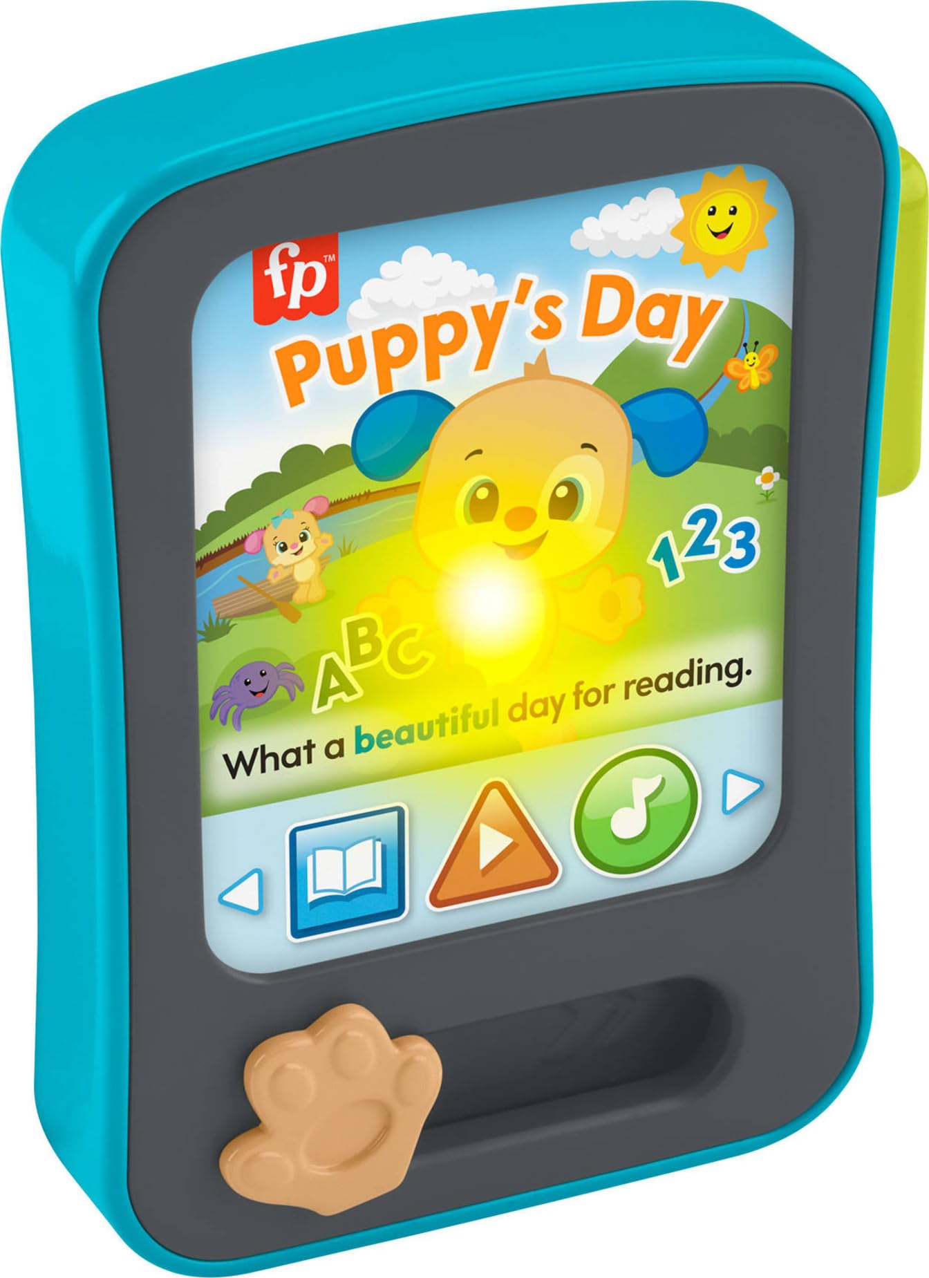 Fisher-Price Baby Learning Toy Laugh & Learn Puppy's Storytime Reader Pretend Tablet with Music & Lights for Ages 6+ Months