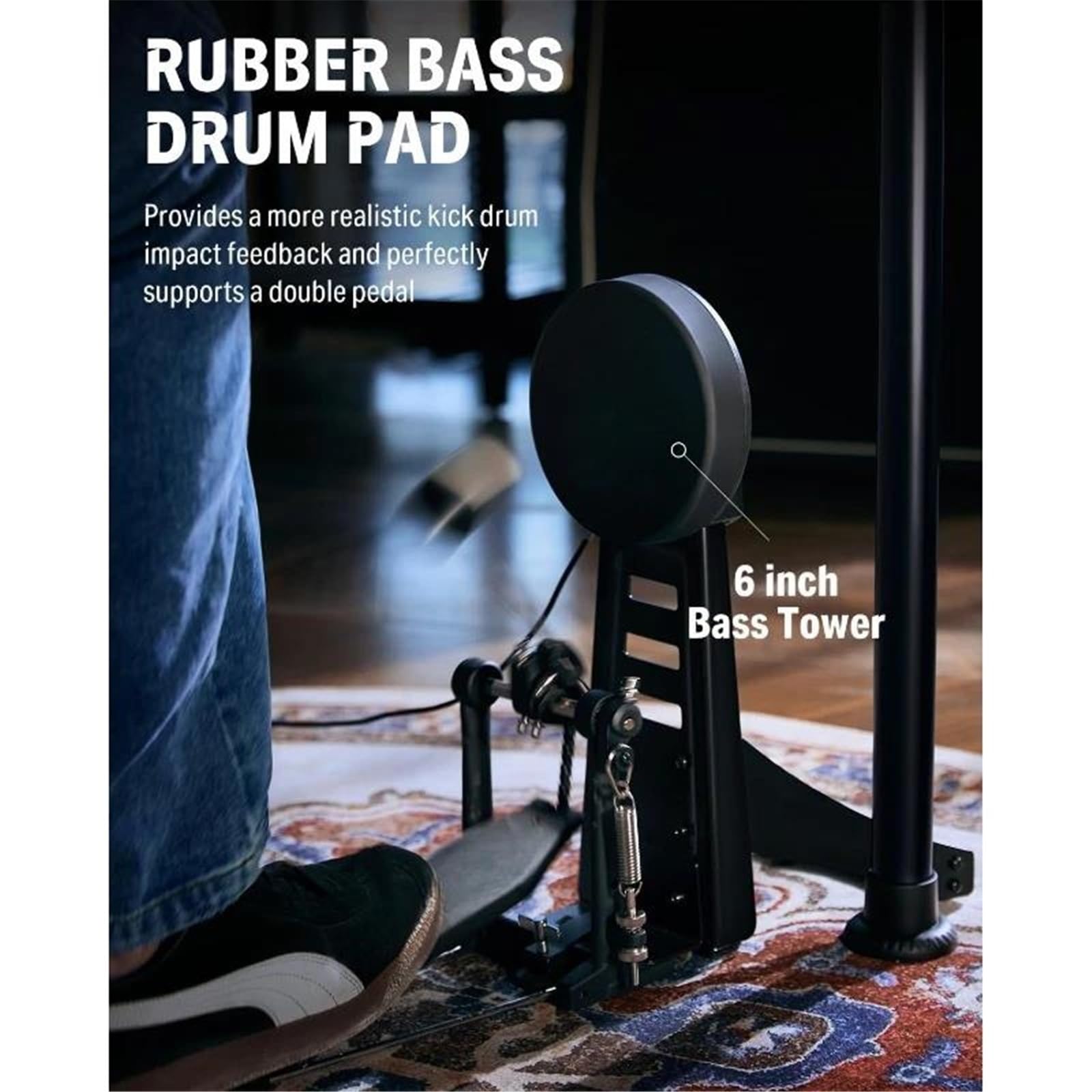 Con Pelli Mesh Standard Del Settore 10''Snare 10''Tom3 12'' Crash 450 Suoni Autentici Per Prestazioni Ottimali Principianti batteria elettronica(Red)