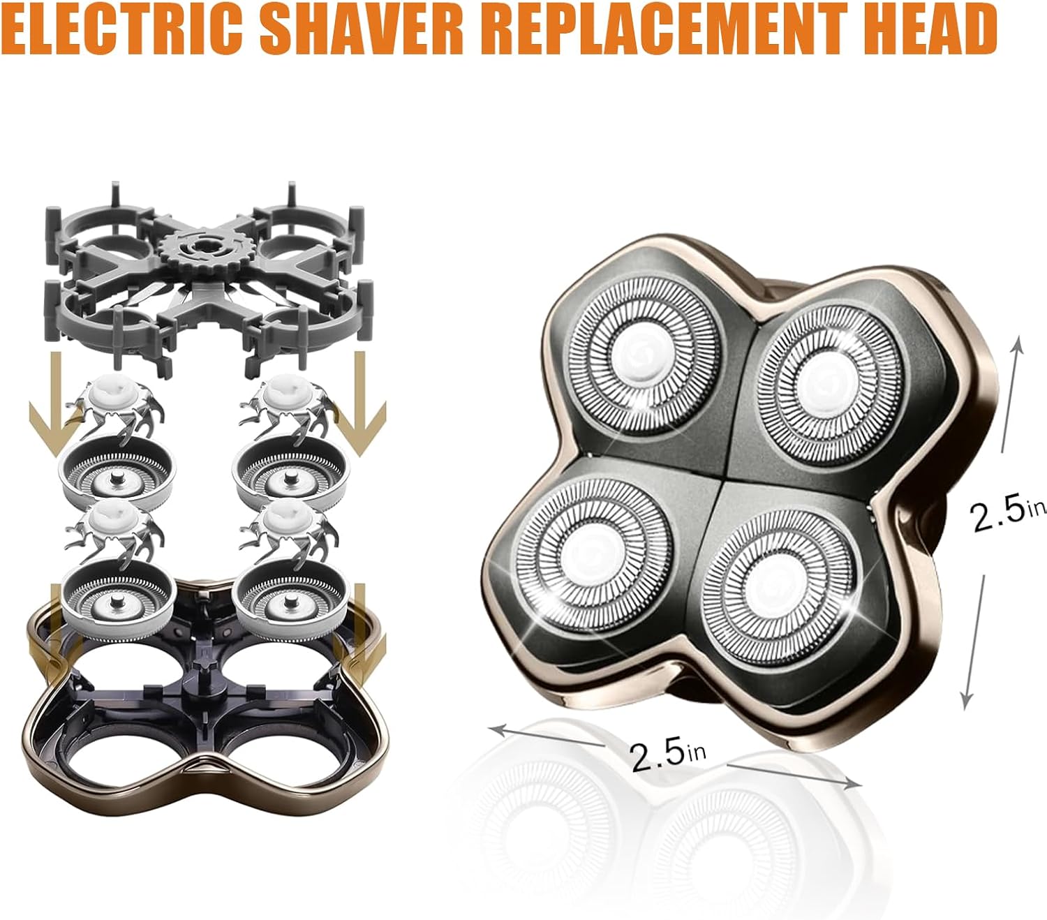 Replacement Blade Shaver PRO 2 Head for Electric Shaver Compatible with Skull Pitbull, Butterfly Kiss PRO & Palm Shavers (1Pack) - Image 4