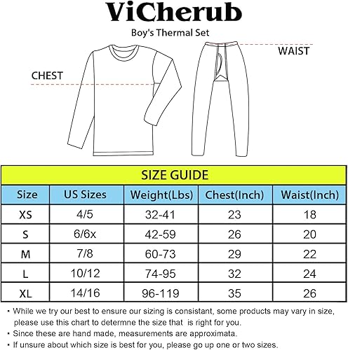 Miniatura 7 de ViCherub Conjunto de ropa interior térmica para niños, pantalones largos con forro polar para niños, capa base térmica, conjuntos térmicos para niño