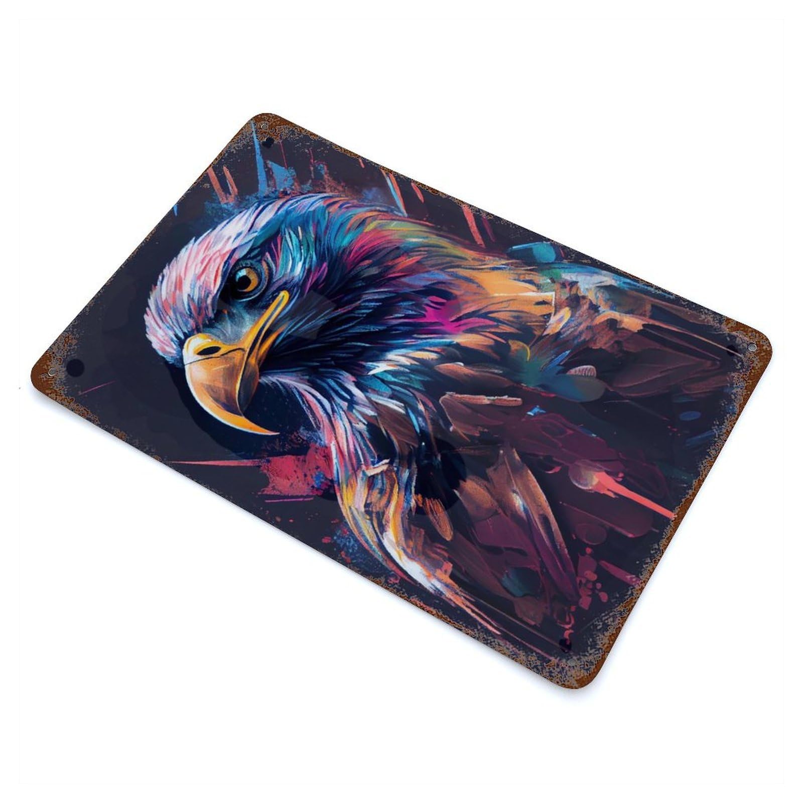 The Free Eagle Rustic Tin Plaque 11.8"x7.9", Ideal for Shed, Workshop And Garage Wall Decor