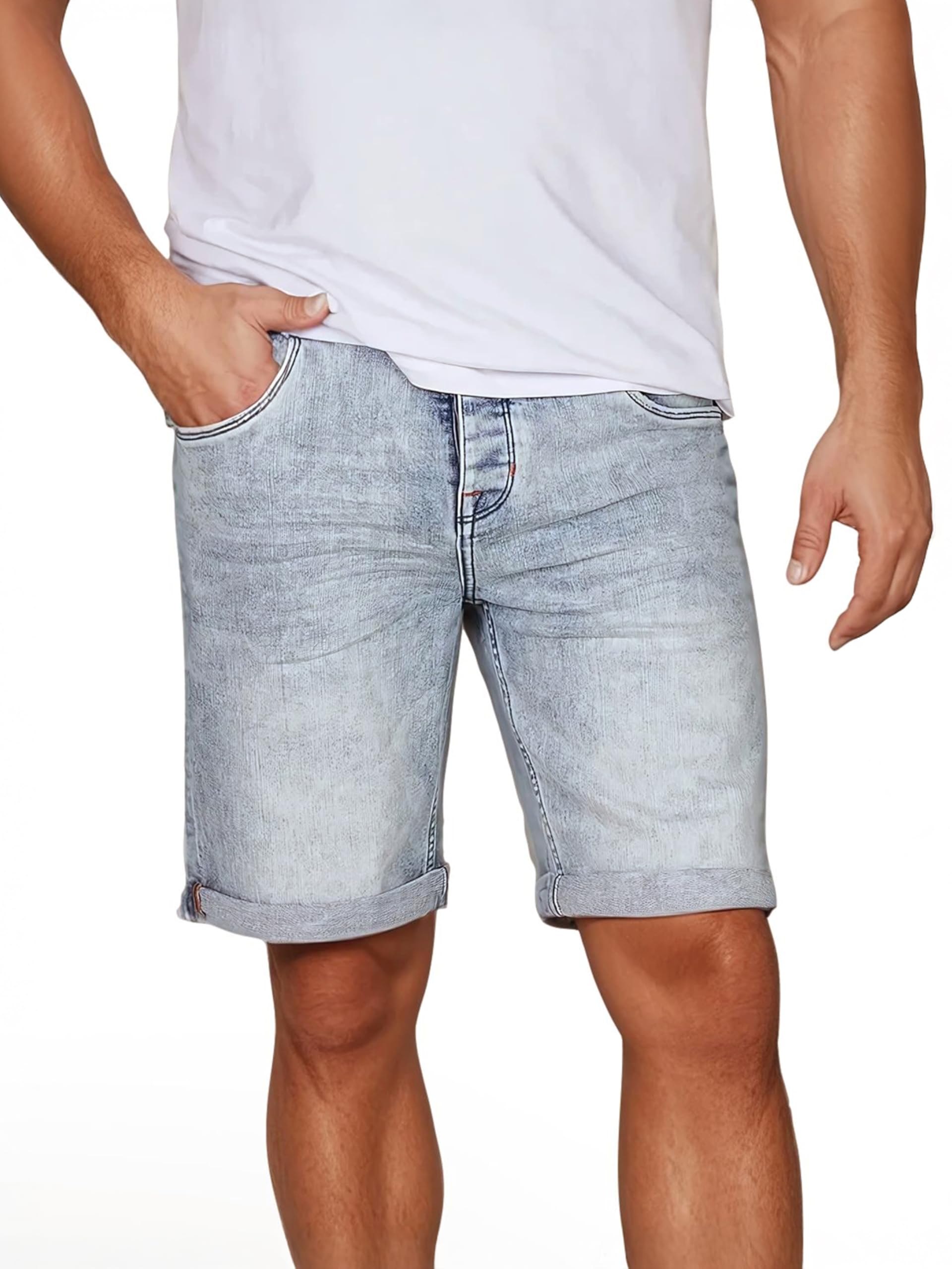 riverso Dżinsy męskie krótkie krótkie spodenki Regular Fit RIVTom krótkie spodenki bermudy szorty letnie denim jednokolorowe czarne szare niebieskie 30 31 32 33 34 36 38 40 42