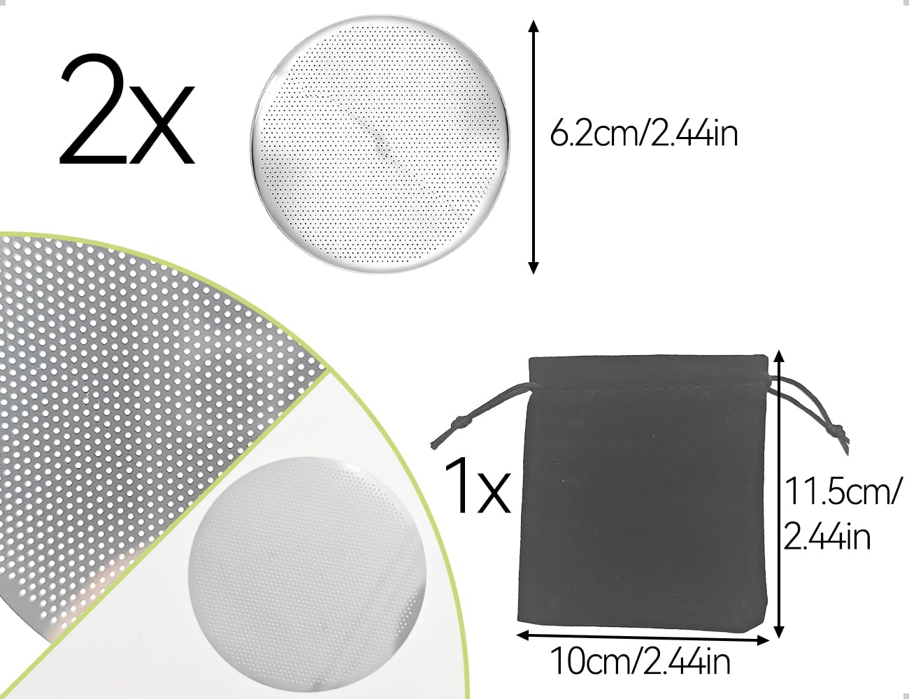 2 Filtry do kawy, mikrofiltry metalowe, wielokrotnego użytku i możliwe do prania, kompatybilne z maszynami do kawy AeroPress, używane do włoskiej i amerykańskiej kawy