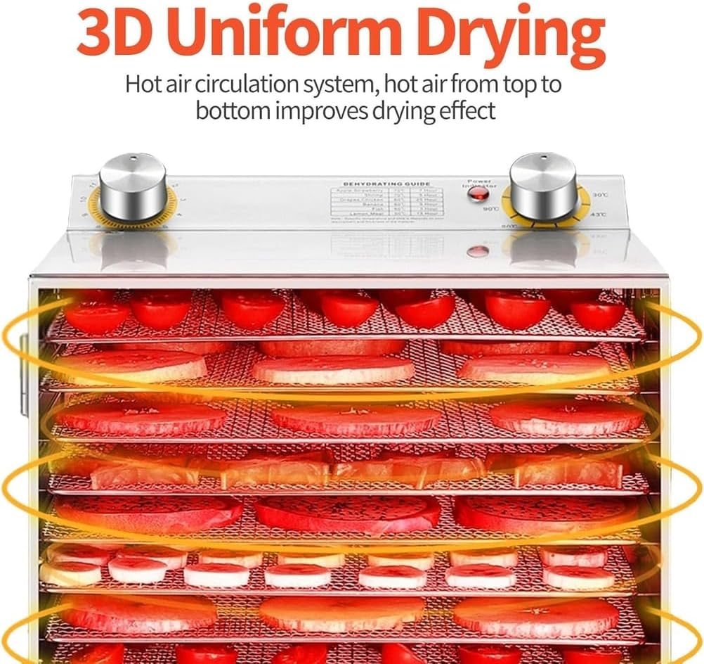 Freeze Dryer, 6/8/12 Layers Freeze Dried Machine, with 12H Timer, Stainless Steel Fruit Dryer,for Fruits, Vegetables, Meat, Seafood,8Layer