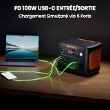 Jackery Explorer 1000 v2 Générateur Électrique Portable avec 2x100W Panneau Solaire, 1070Wh Batterie LFP, 1500W CA/100W USB-C Sortie, Charge Complète Rapide 1H pour Plein Air,Camping-car,Urgence - 6