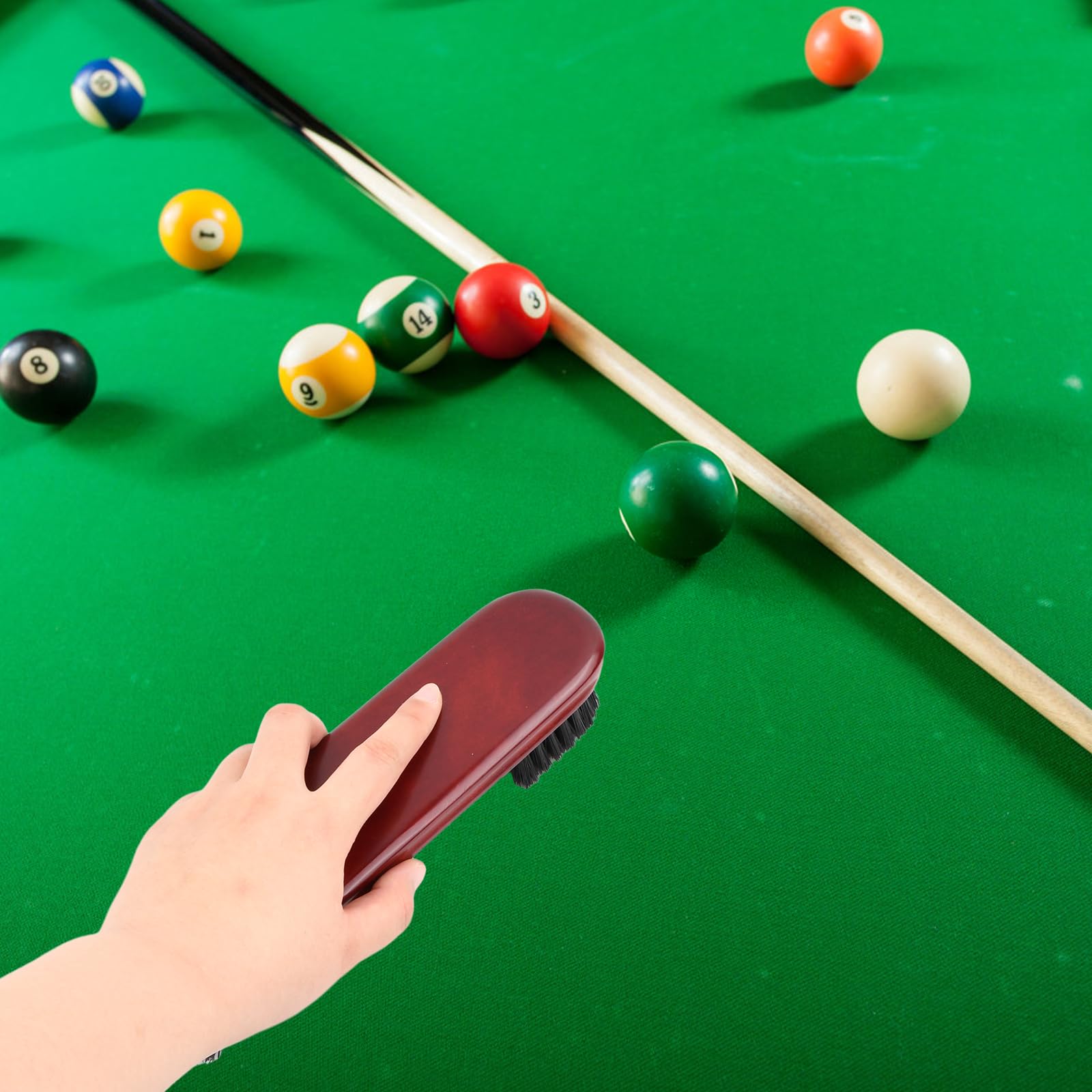 8-tlg Pooltisch Reinigungsset | Mit Bürsten, Elchkopf & Aufbewahrungstasche | Komplett-Zubehör