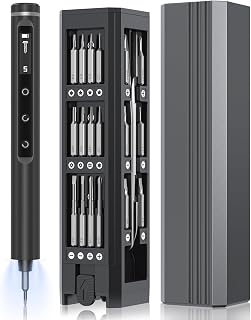 3.7V Mini Electric Screwdriver,50 in 1 Precision Screwdriver Set,Small Repair Tool Kit with 5 Torque,500mAh Battery,OLED Display,4 LED Lights for Electronics Computer,Phone,Camer,Eyeglass,Watch