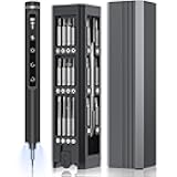 3.7V Mini Electric Screwdriver,50 in 1 Precision Screwdriver Set,Small Repair Tool Kit with 5 Torque,500mAh Battery,OLED Display,4 LED Lights for Electronics Computer,Phone,Camer,Eyeglass,Watch