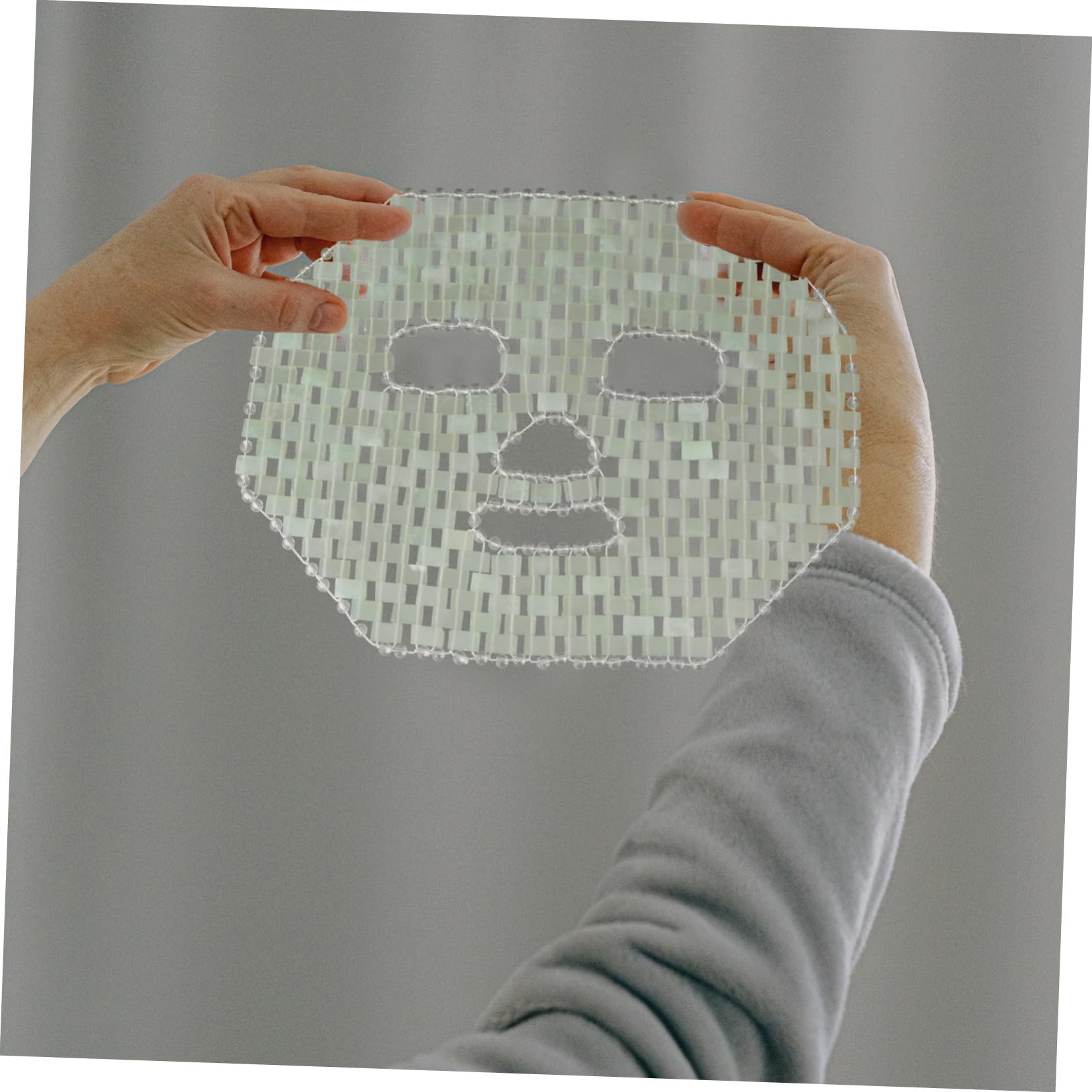 ABOOFAN Natürliche Grüne Jade Gesichtsmaske zur Schmerztherapie und Kopfschmerzbefreiung für Home Spa und Büro zur Verbesserten Hautpflege und Entspannung