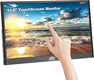 Kenowa 11.6 inch Portable Monitor Touchscreen FHD IPS HDR Display 1366x768 Small External Monitor with Eye Care HDMI USB Type-C for PC Computer Laptop Mac Phone Xbox PS4
