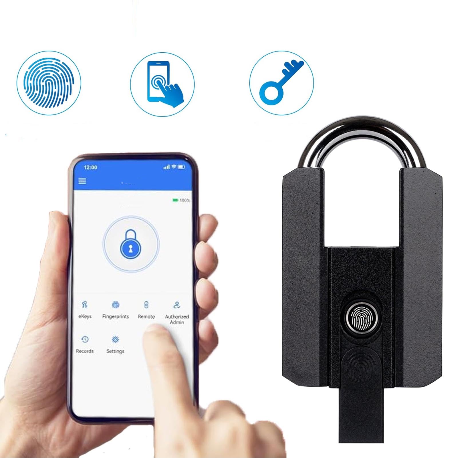 Kłódka na Odcisk Palca, Elektroniczny Inteligentny Zamek do Drzwi z Dostępem Bezkluczykowym, Smartfon lub Klucze Zapasowe, Inteligentna Kłódka na Odcisk Palca USB z możliwością