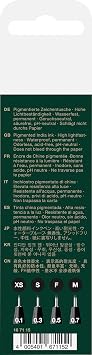 Faber-Castell Pitt Artist Pen 167115 India Ink Pens Pack of 4 M F S XS Black