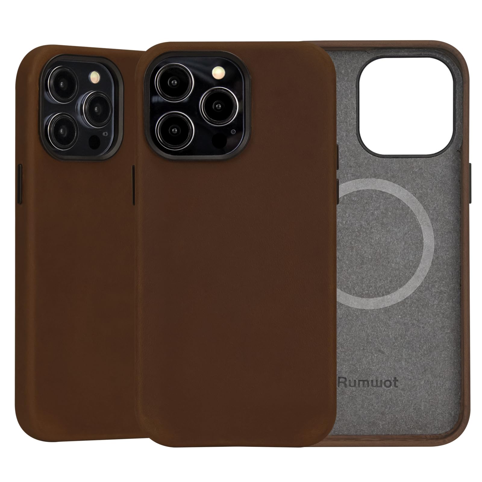 Rich Patina Vintage Crazy Horse Real Leather Case for iPhone 14 Pro Max Compatible with MagSafe Coffee Brown- Luxury Business Unique Slim & Premium Protective Cover iPhone 14 Pro Max Coffee