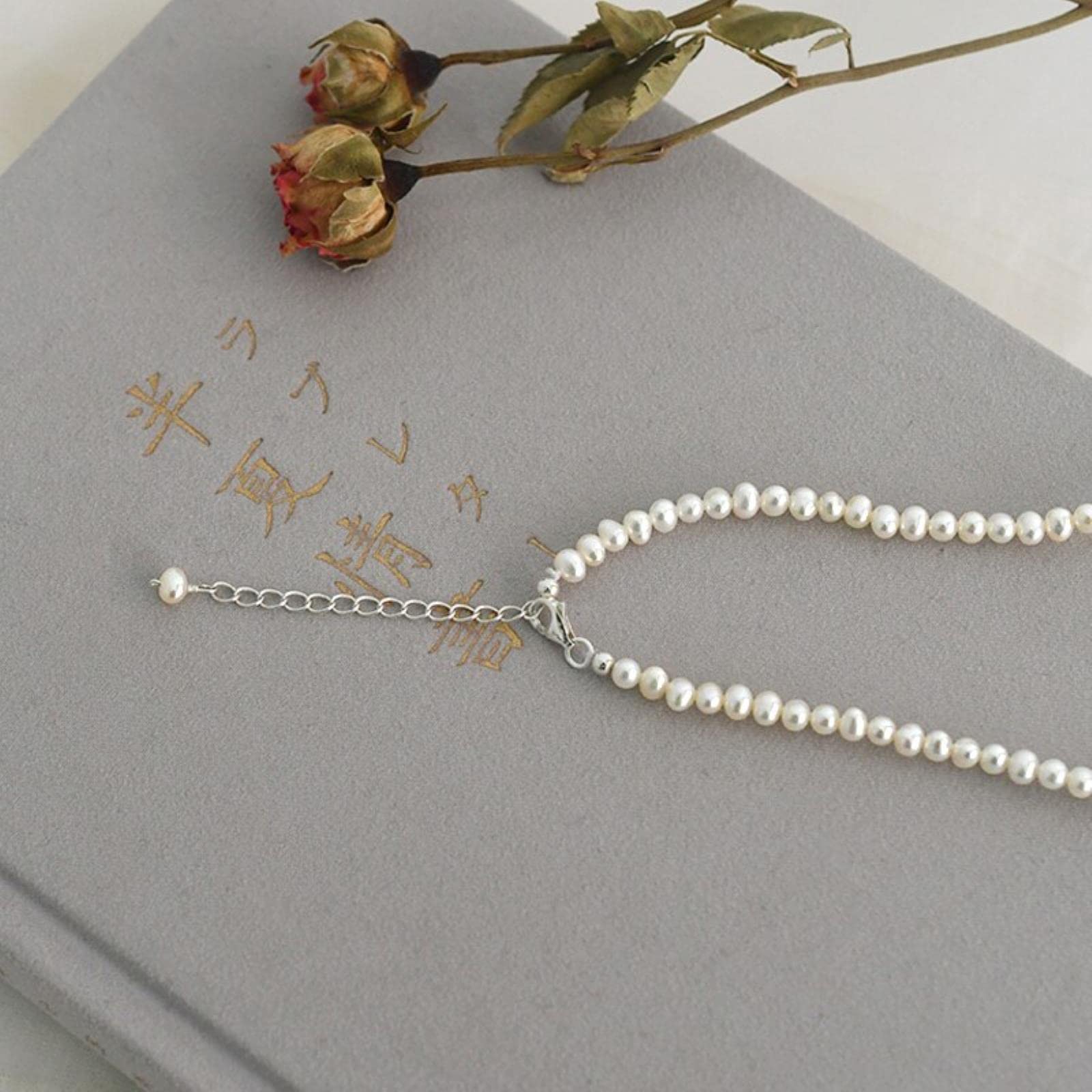 Collar De Corazón De Plata De Ley 925 con Perlas De Agua Dulce Naturales Reales para Regalo De Mujer, Joyería Clásica