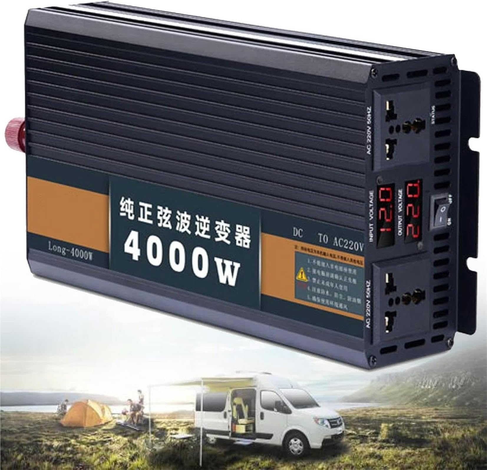 Onduleur pure sinus 12V 24V 48V 220V convertisseur de tension LCD