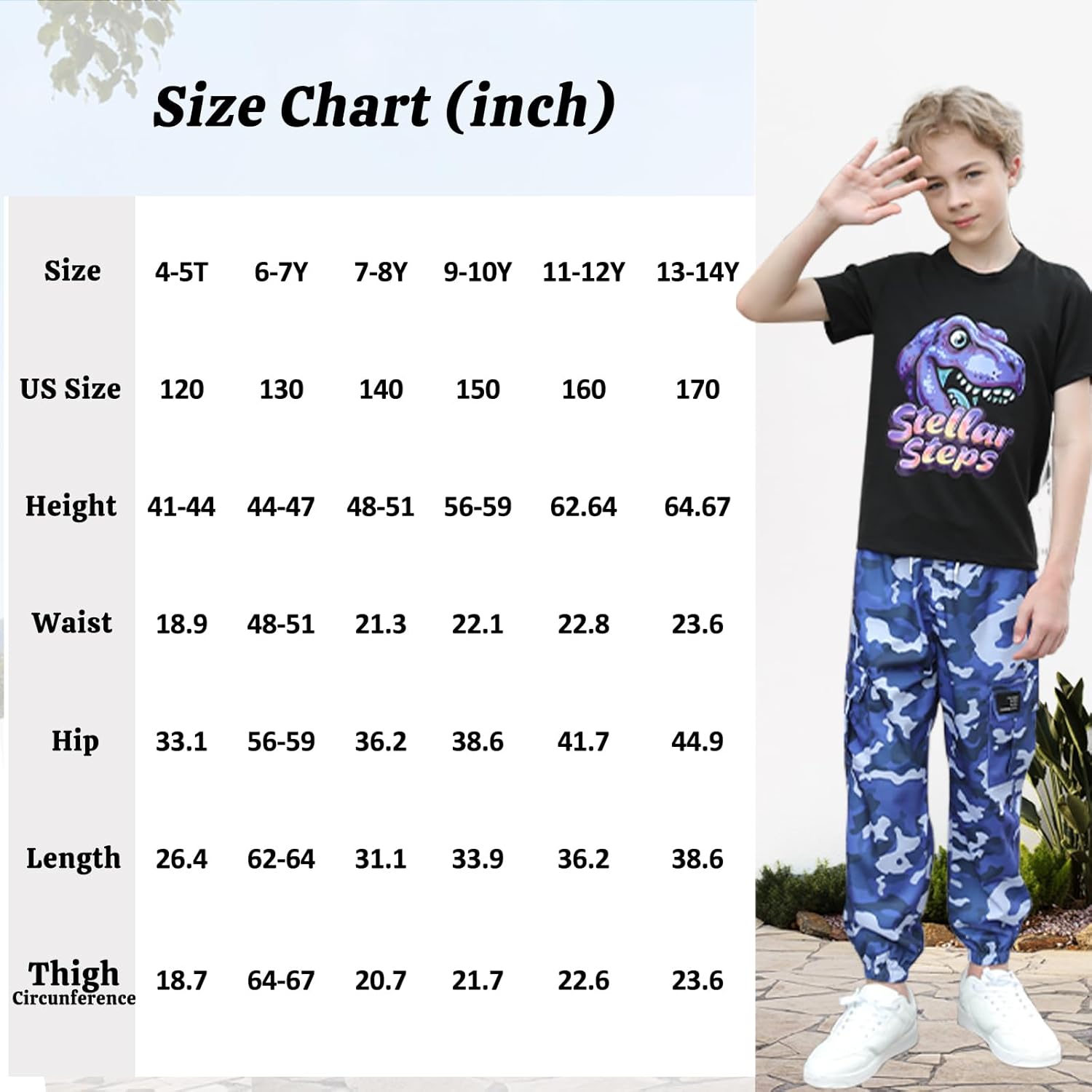 SANGTREE 2-Piece Boys Clothes Short Sleeve Shirt and Cargo Pants Set Fashion Athletic Casual Boy Outfits, 4-14 Years - Image 7
