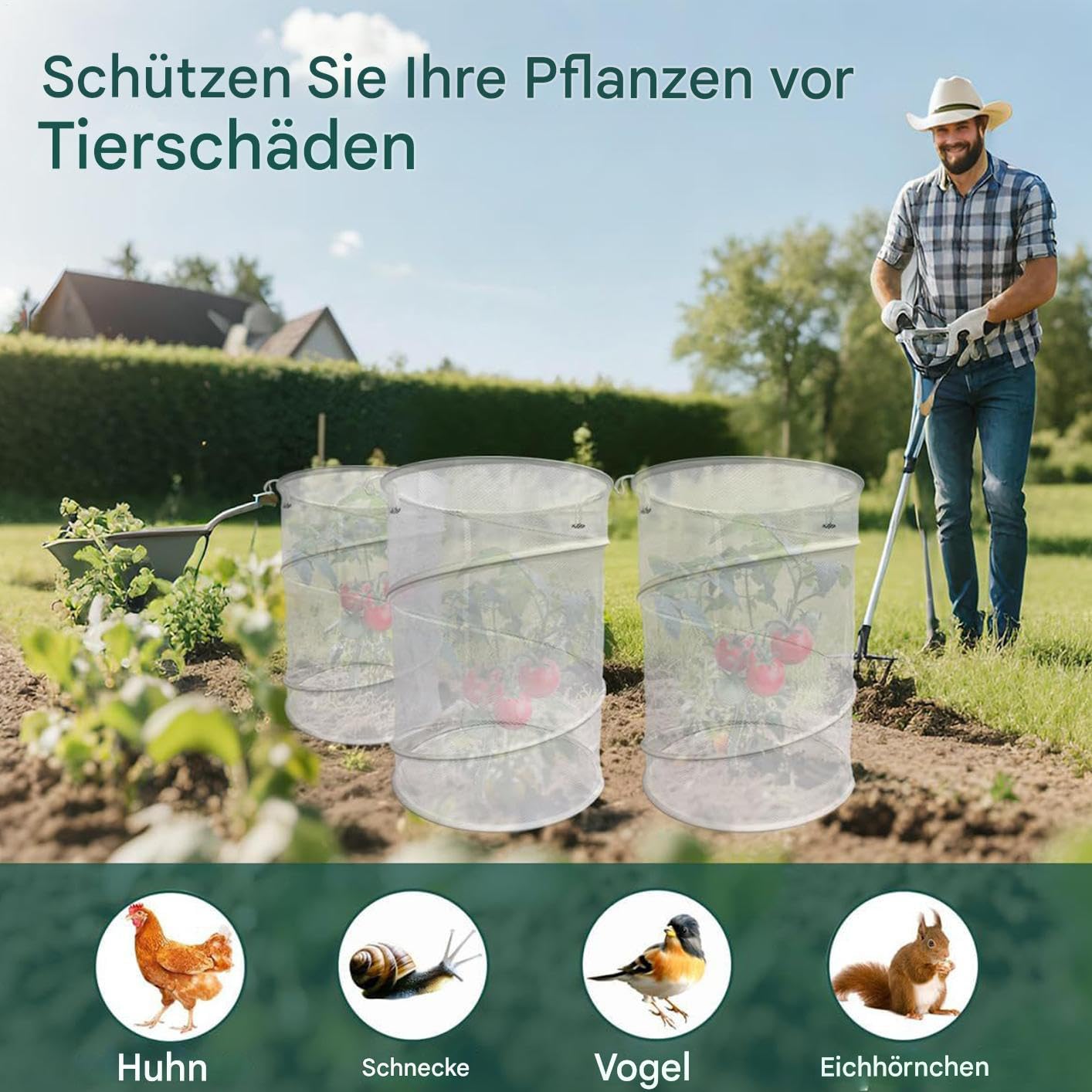 Protection des Contre Les Chats pour l'intérieur | Accessoire de Pot de Fleurs Rond Pliable réutilisable Respirant | Protection de Jardin pour – pour l'extérieur et