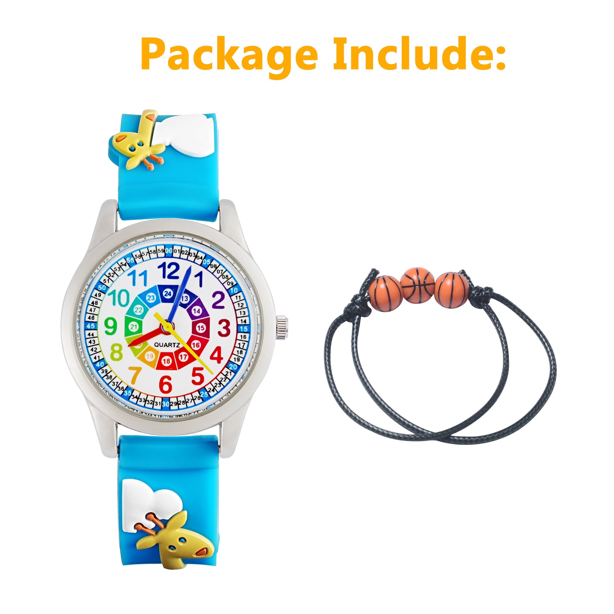 Reloj Educativo Pulsera Niños 3-10 Años 3D Cartoon Correa Silicona Cuarzo Analógico