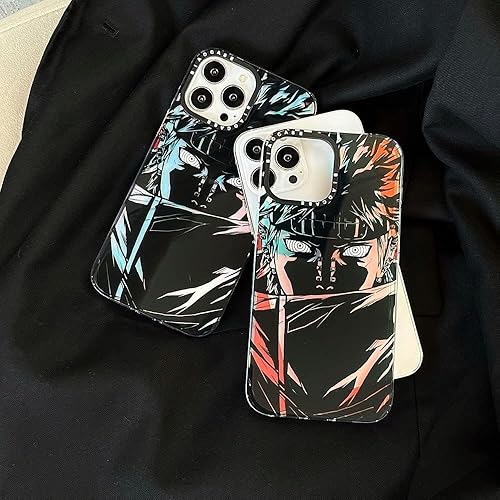 Miniatura 4 de Keaittyss Funda de grado militar a prueba de golpes, diseño estético de anime, estampado grabado con láser (06, para iPhone 15 Pro Max)