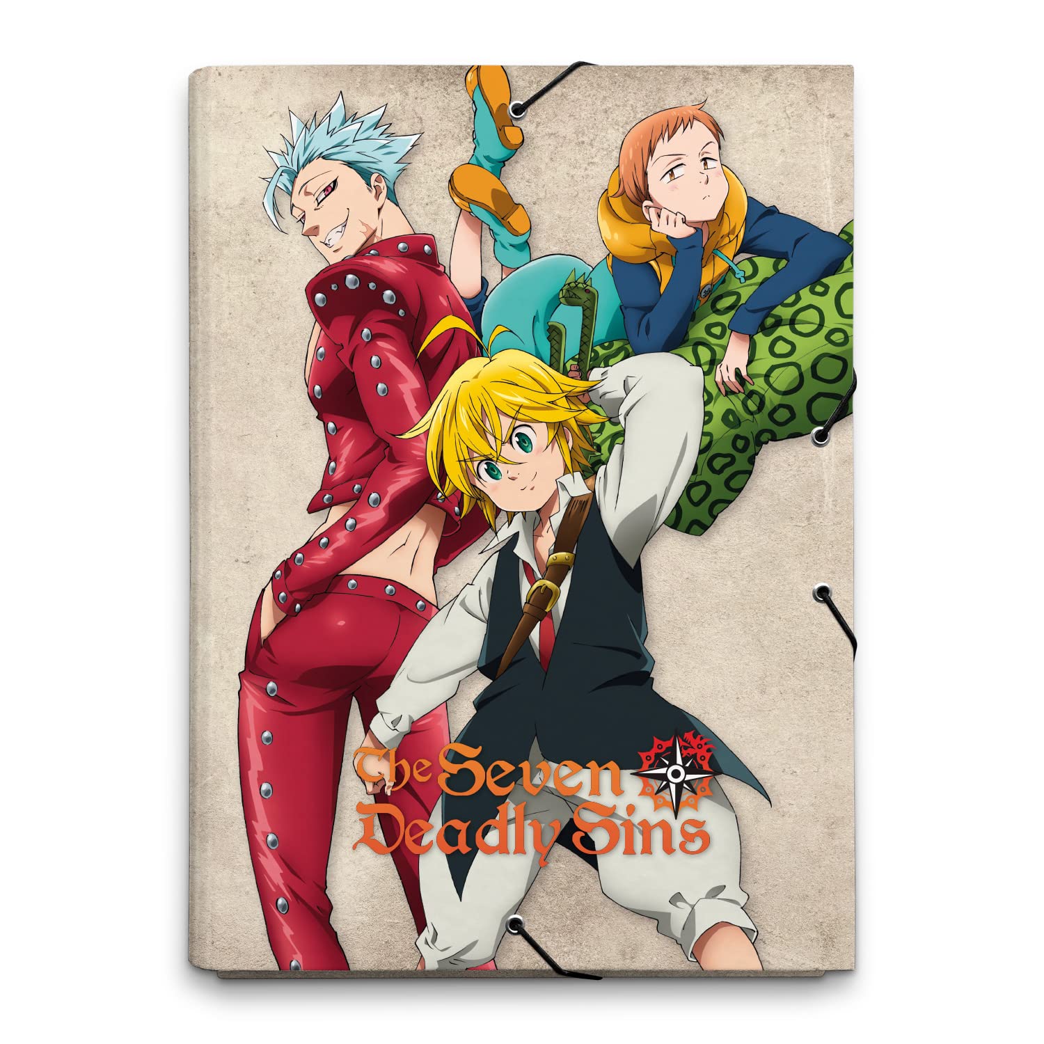 Grupo Erik A4 Folder - The Seven Deadly Sins | 3 Flap Folder 13.4 x 10 inches - 34 x 25.5 cm | Document Organiser, School Folders, Document Folder | The Seven Deadly Sins Manga Gifts