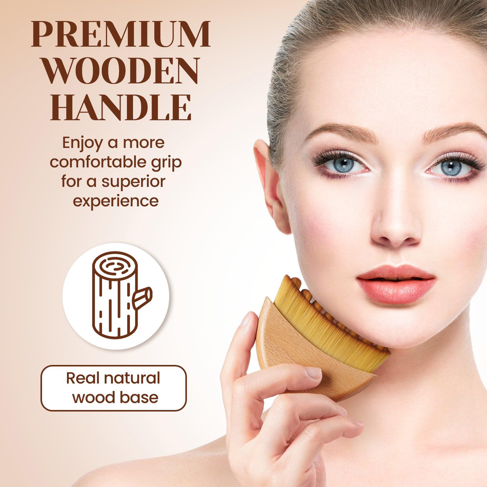 Lymphkonturbürste mit Holzgriff für Lymphdrainage